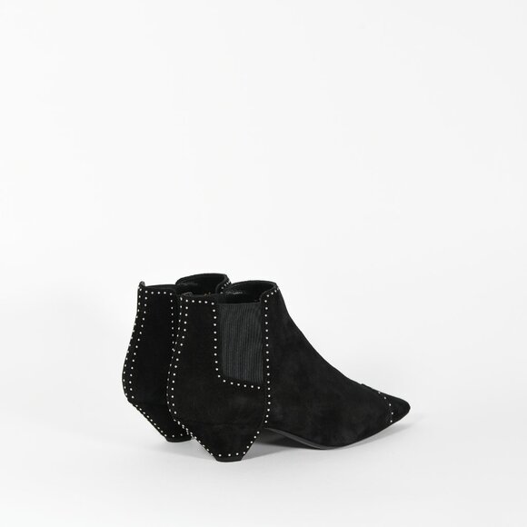 Saint Laurent Blaze Studded Suede Ankle Boots Black Size 38.5 New with Box - Picture 9 of 16